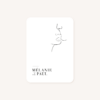 Faire-part mariage one line art visages couple blanc