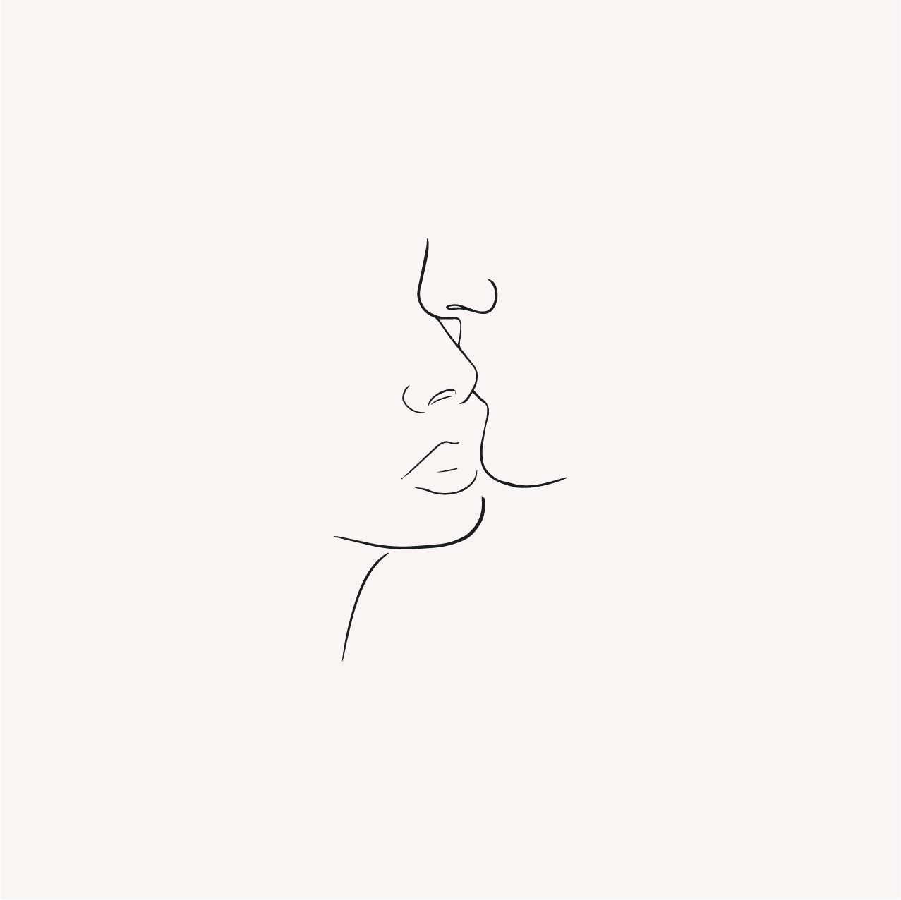 Faire-part mariage terracotta one line art visages couple