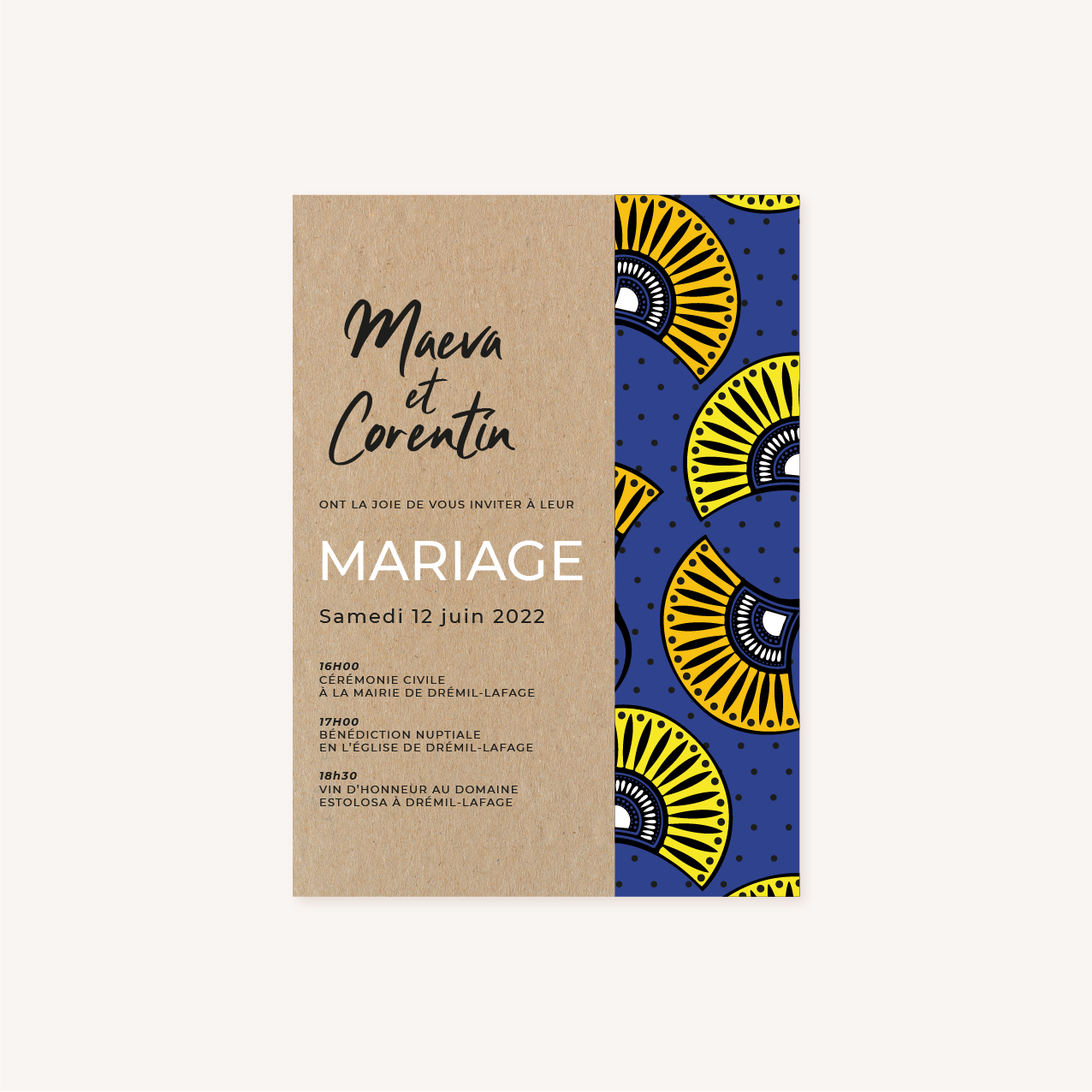 Faire-part afrique wax mariage africain