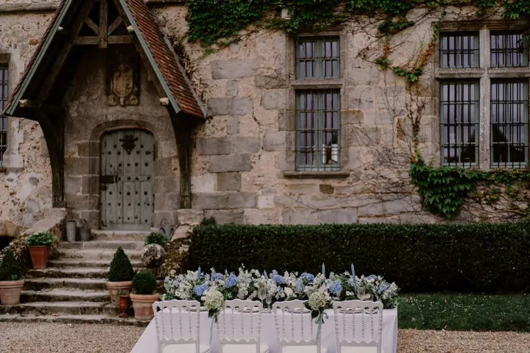 Faire-part fleurs bleues jardin printanier mariage fleuri bleu