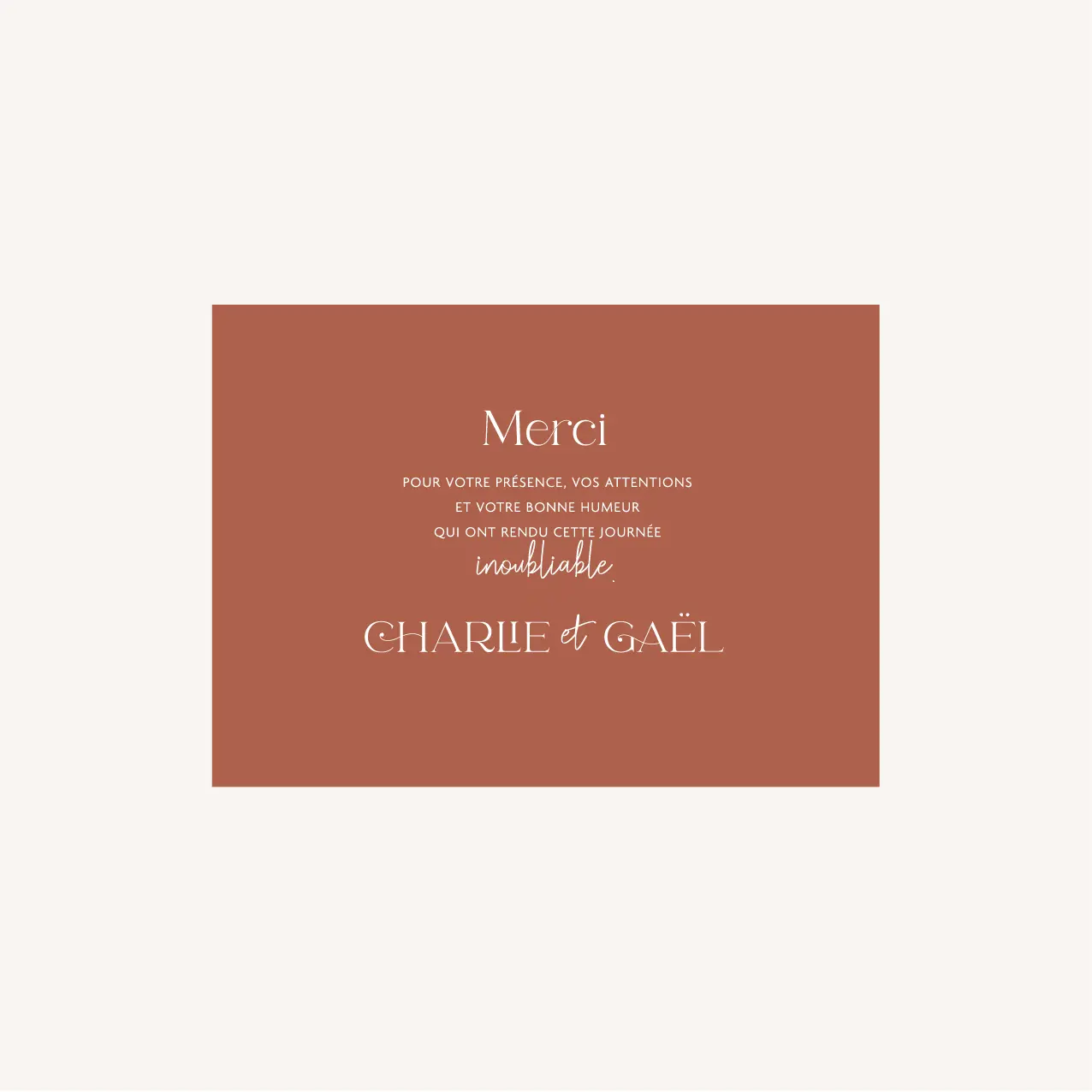 Faire-part mariage couleur terracotta automne