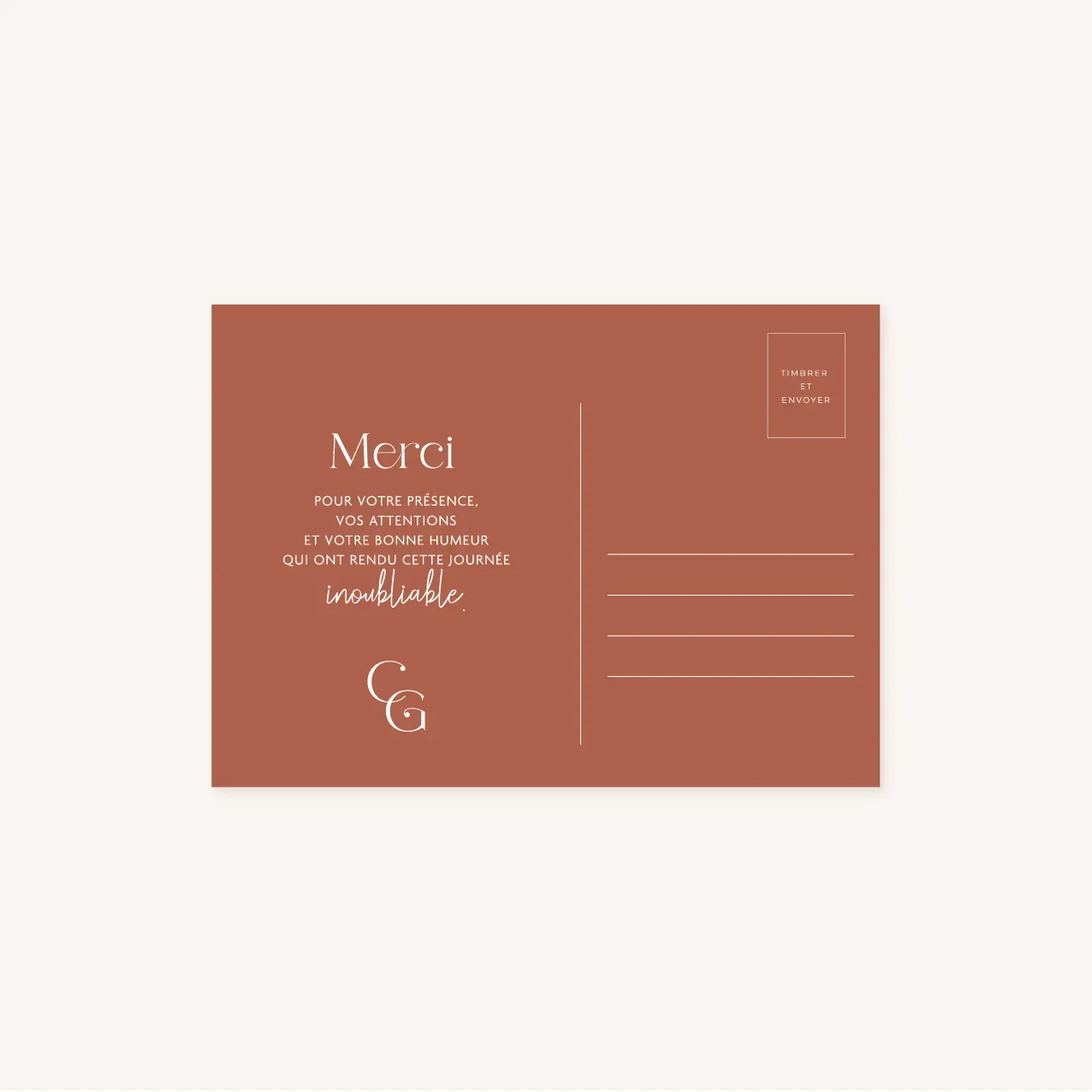 Faire-part mariage couleur terracotta automne