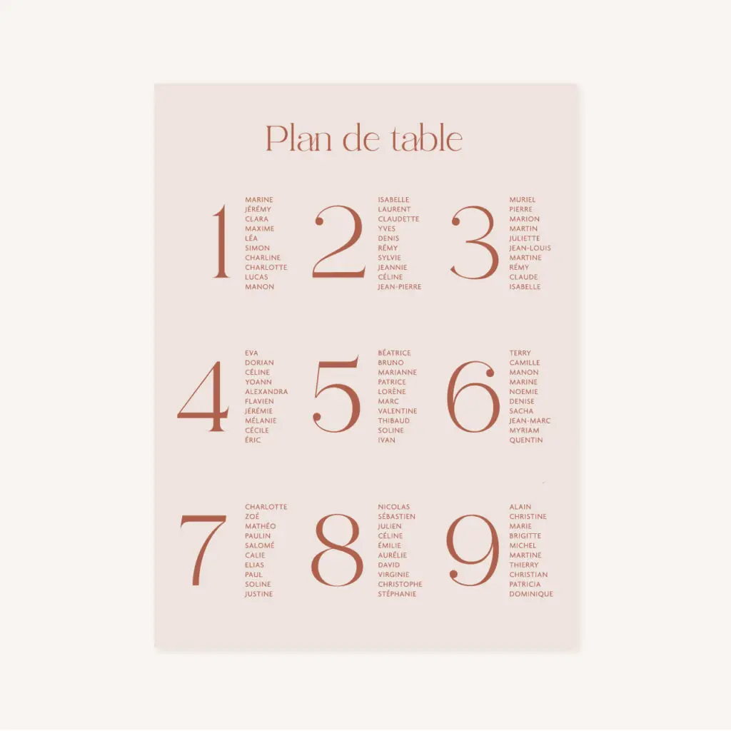 Faire-part mariage couleur terracotta automne