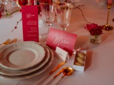 Papeterie mariage rose rouge faire-part