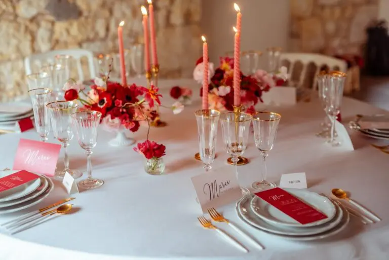 Faire-part mariage papeterie amour rose rouge