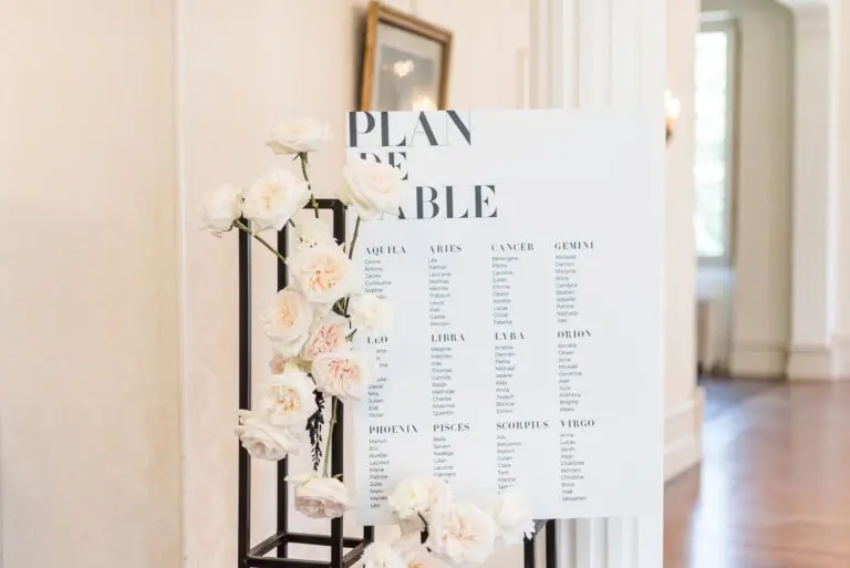 Mariage décoration table black and white blanc noir moderne graphique minimalist élégant