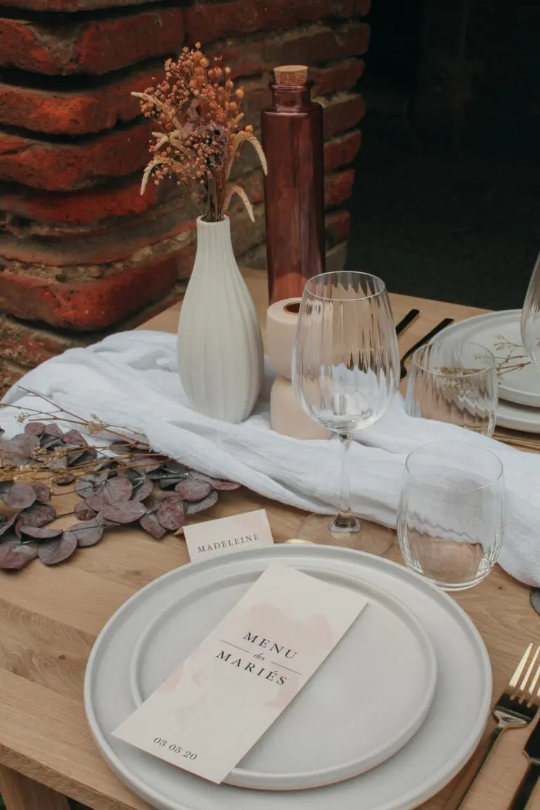 Mariage décoration table papeterie blush rose pastel aquarelle beige rosé