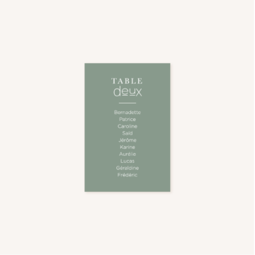 Mariage décoration papeterie table minimalist vert épuré