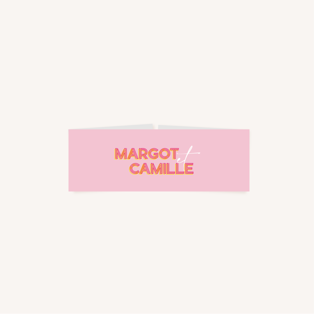 Bandeau mariage néon rose fuchsia et jaune