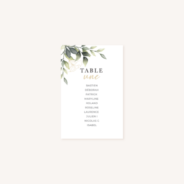 Plan de table faire-part eucalyptus vegetal nature mariage