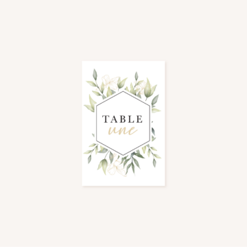 Nom de table faire-part eucalyptus vegetal nature mariage