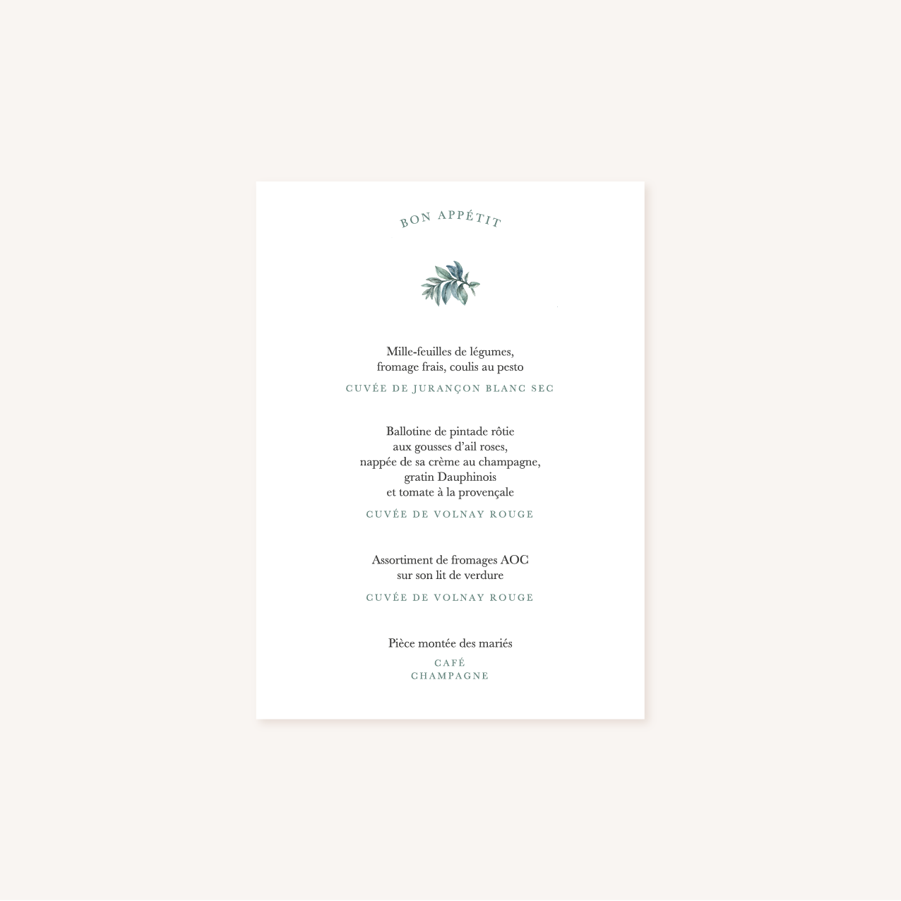 Papeterie Menu Couronne d'hiver