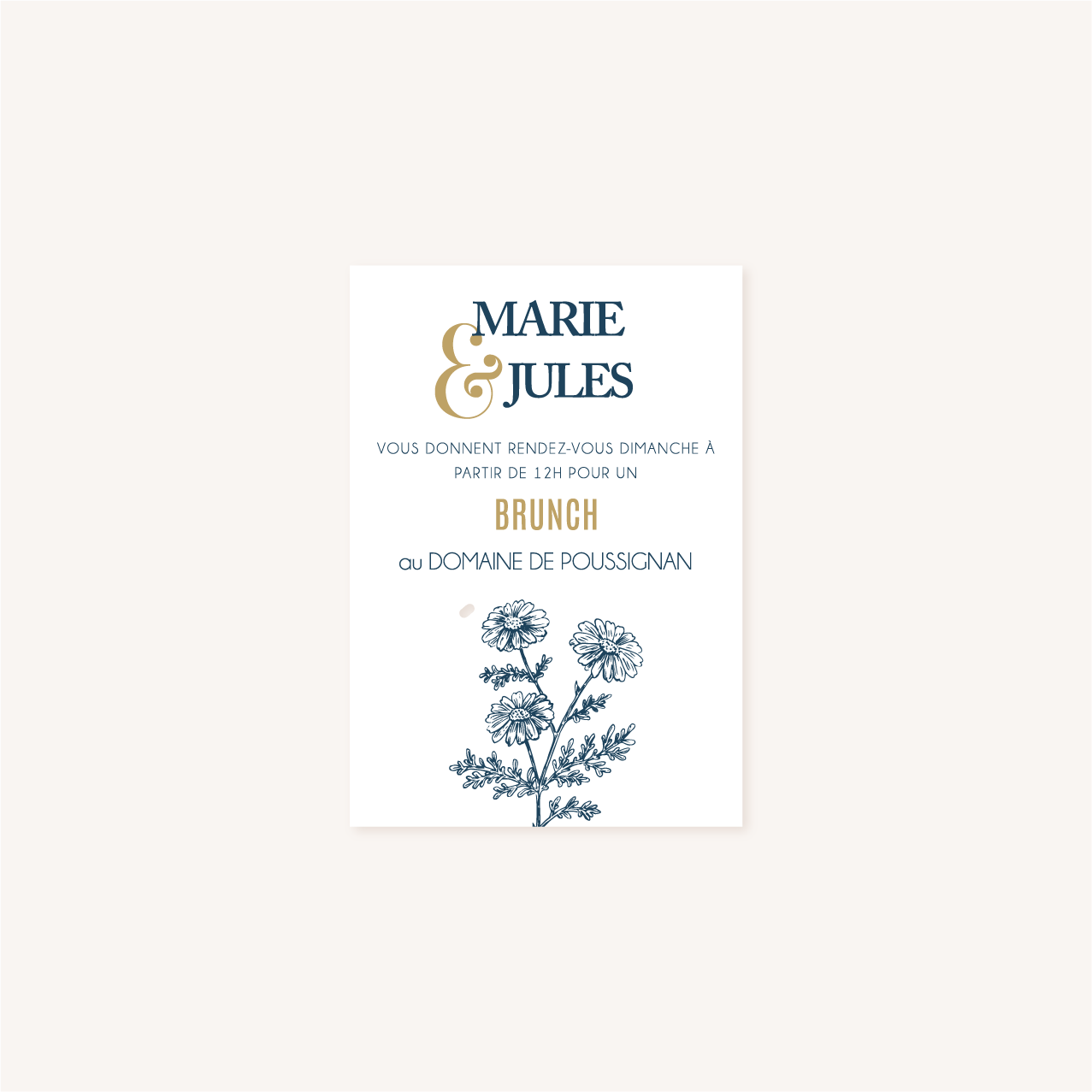 brunch mariage bleu marine, élégant, dore, or, fleurs