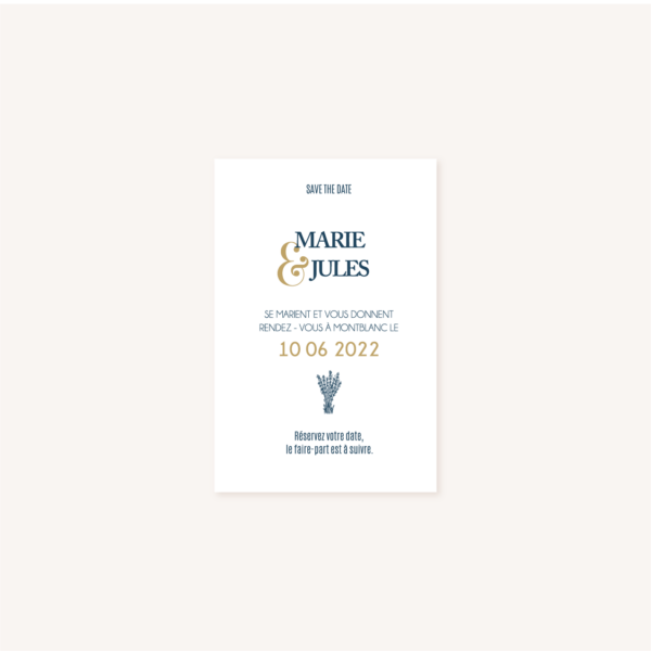 save the date mariage bleu marine, élégant, dore, or, fleurs