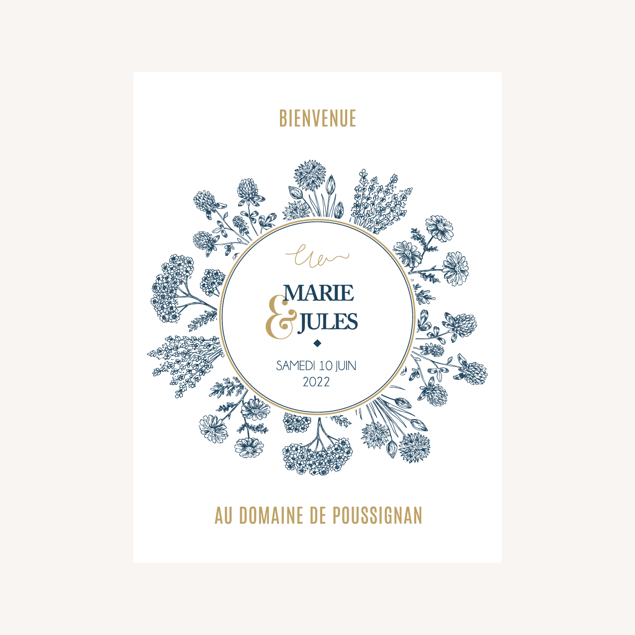 faire-part-mariage-bleu-marine-elagant-fleurs-or-dore-34 panneau d'accueil mariage bleu marine, élégant, dore, or, fleurs