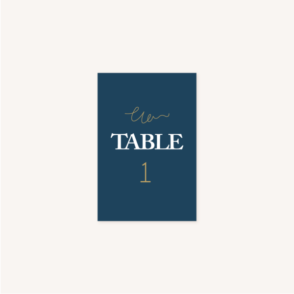 nom de table mariage bleu marine, élégant, dore, or, fleurs
