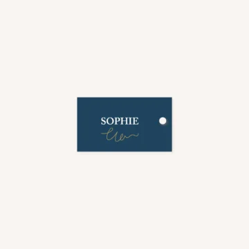 étiquette nom mariage bleu marine, élégant, dore, or, fleurs