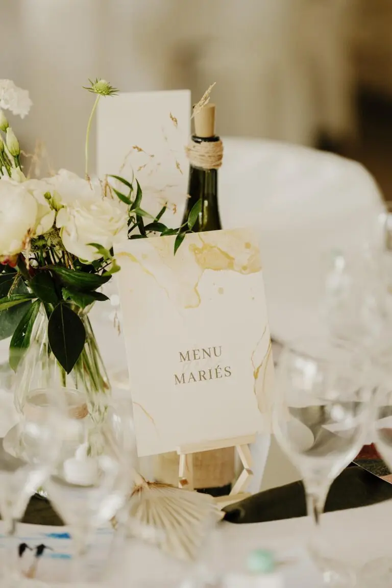 Faire-part mariage bohème chic vert et jaune