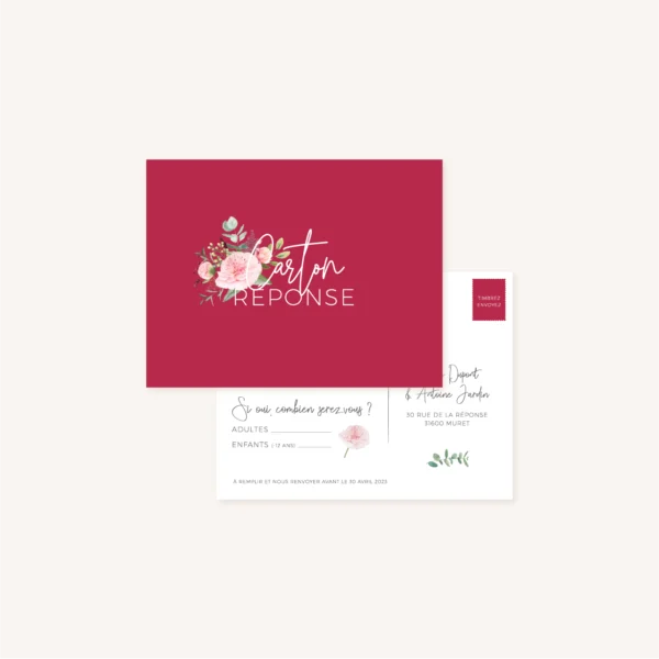 RSVP pivoine fleur rose rouge