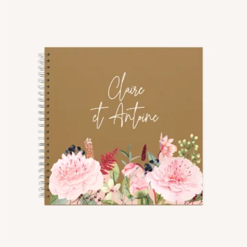 Livre d'or pivoine fleur rose rouge