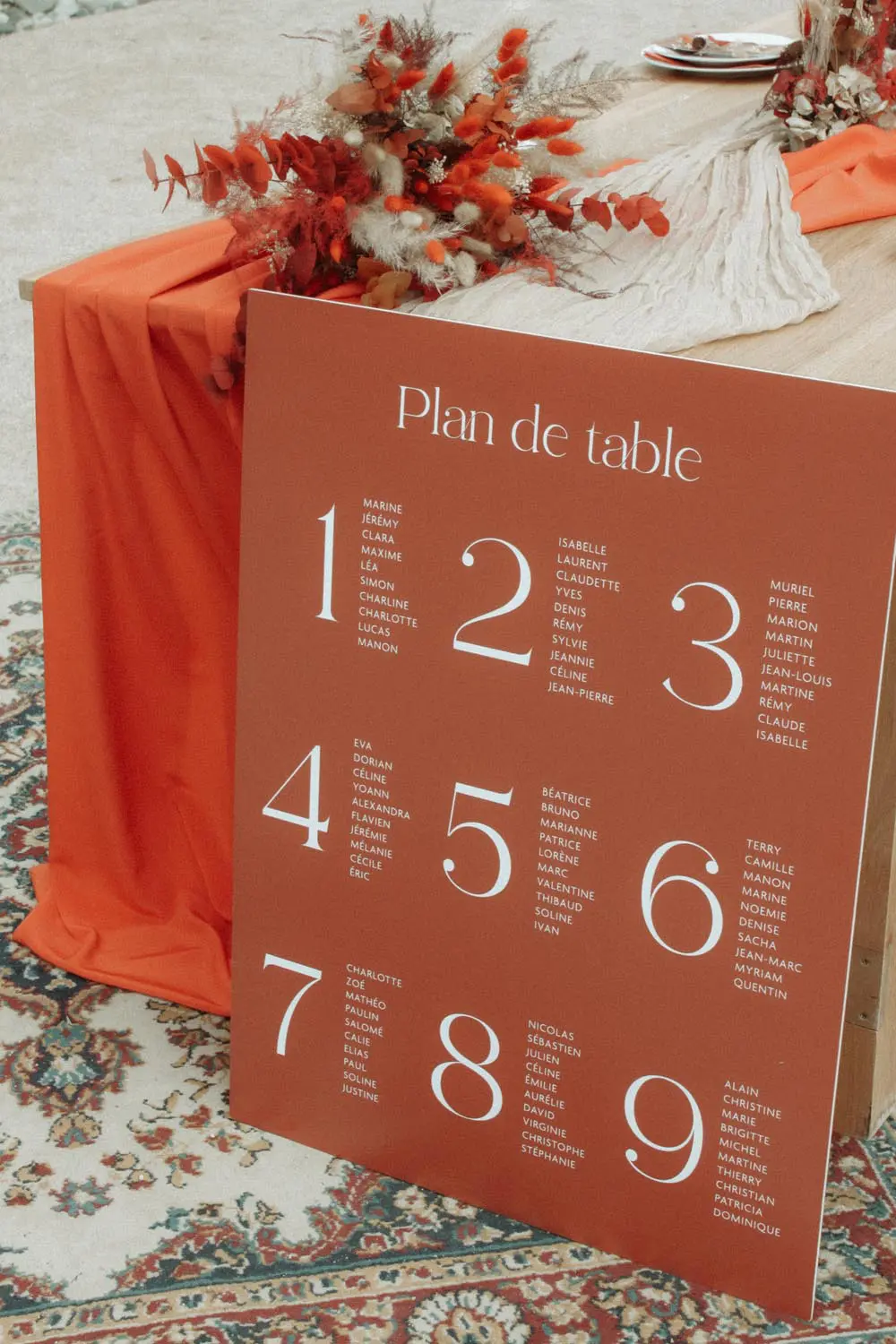 Panneau plan de table