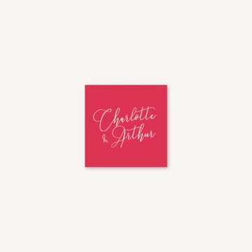 Étiquette adhésive mariage Amour, romantique, fuchsia