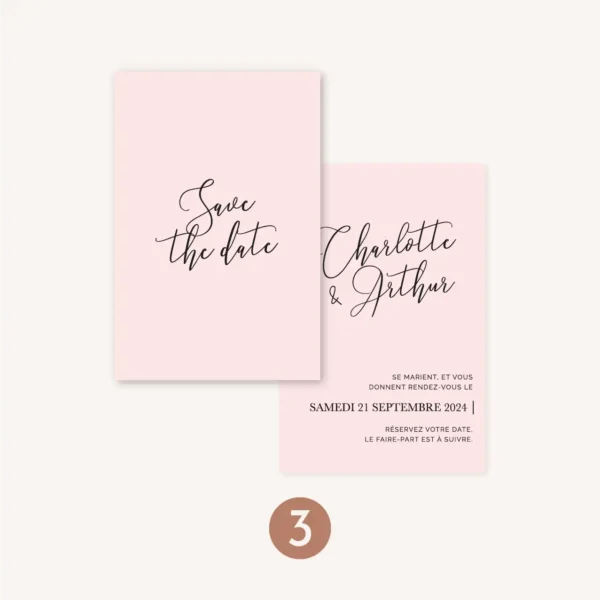 Save the date mariage Amour, romantique, rose