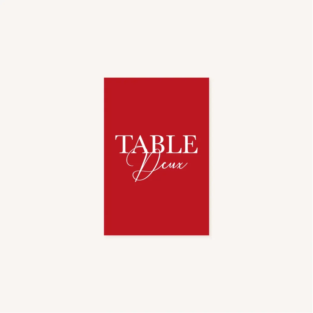 Nom de table mariage Amour, romantique, rouge