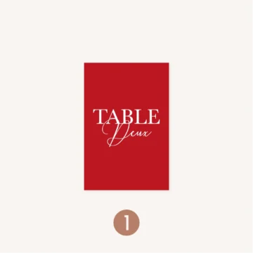 Nom de table mariage Amour, romantique, rouge