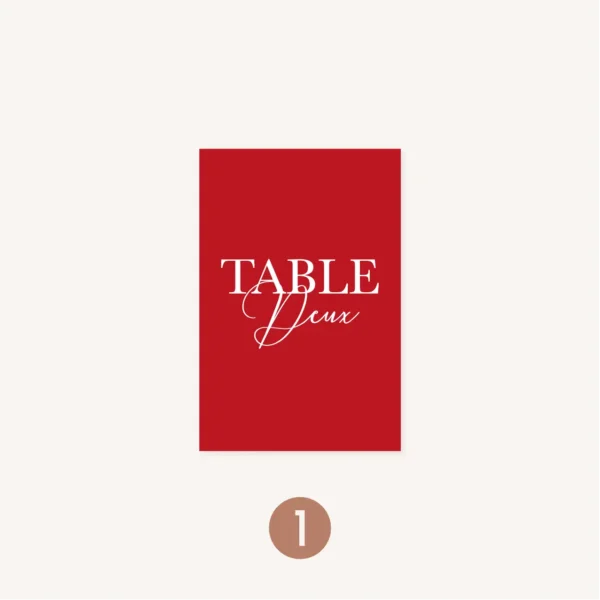 Nom de table mariage Amour, romantique, rouge