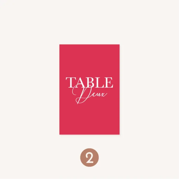 Nom de table mariage Amour, romantique, fuchsia