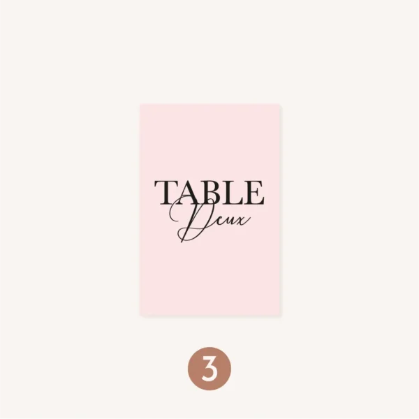 Nom de table mariage Amour, romantique, rose
