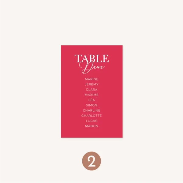 Plan de table mariage Amour, romantique, fuchsia