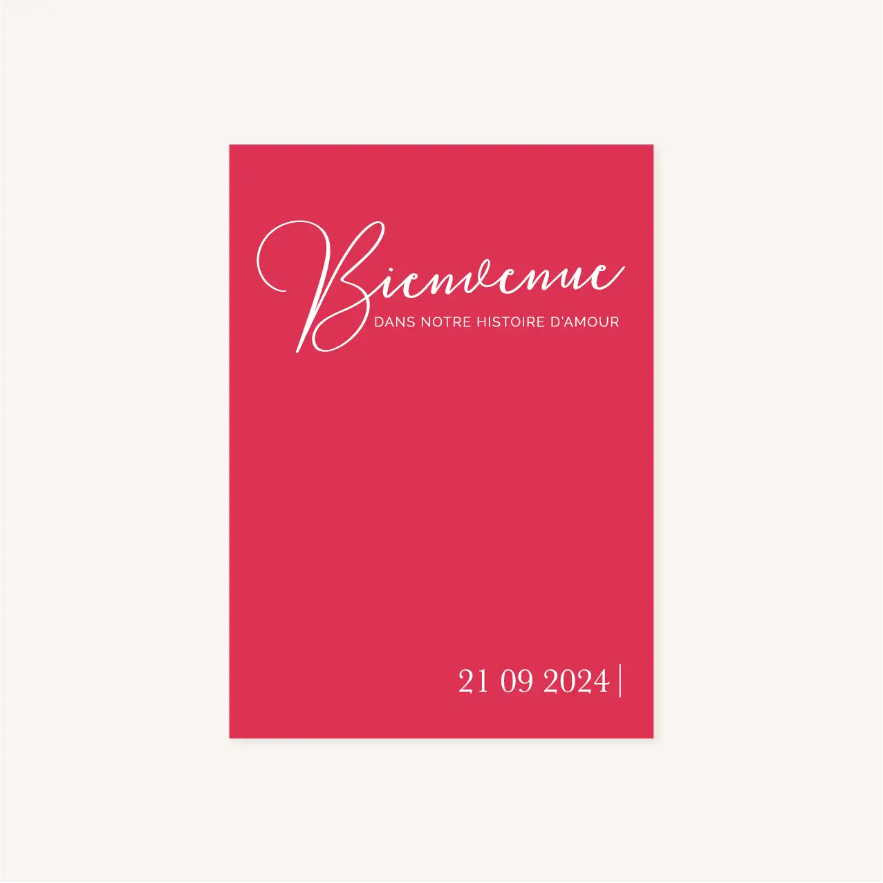 Panneau d'accueil mariage Amour, romantique, fuchsia