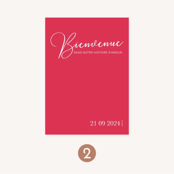 Panneau d'accueil mariage Amour, romantique, fuchsia