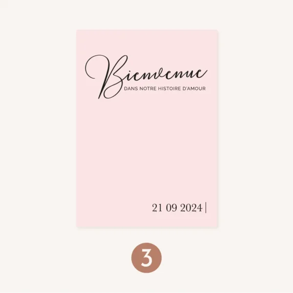 Panneau d'accueil mariage Amour, romantique, rose