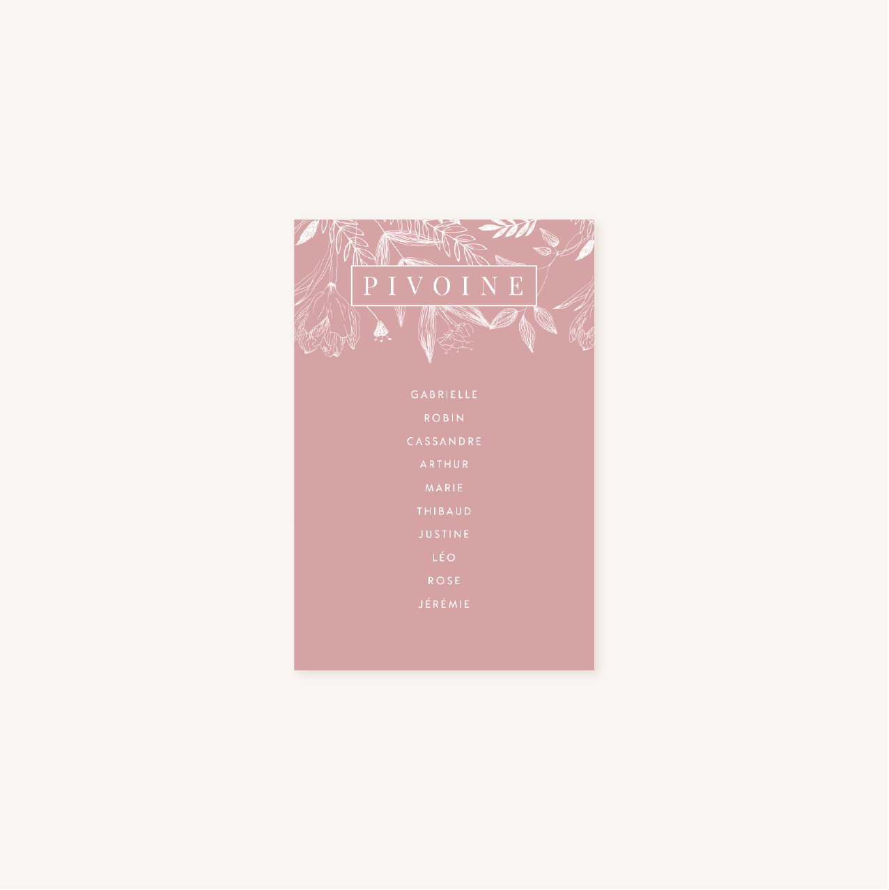 plan de table mariage botanique noir rose blanc épuré