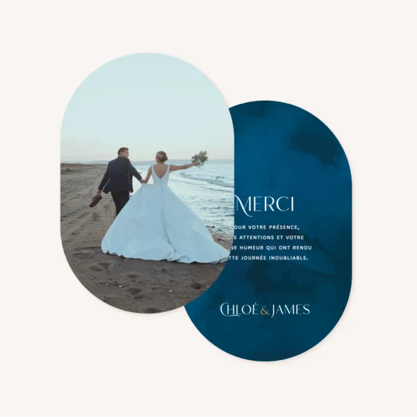 remerciement mariage ocean mer bleu vague original plage