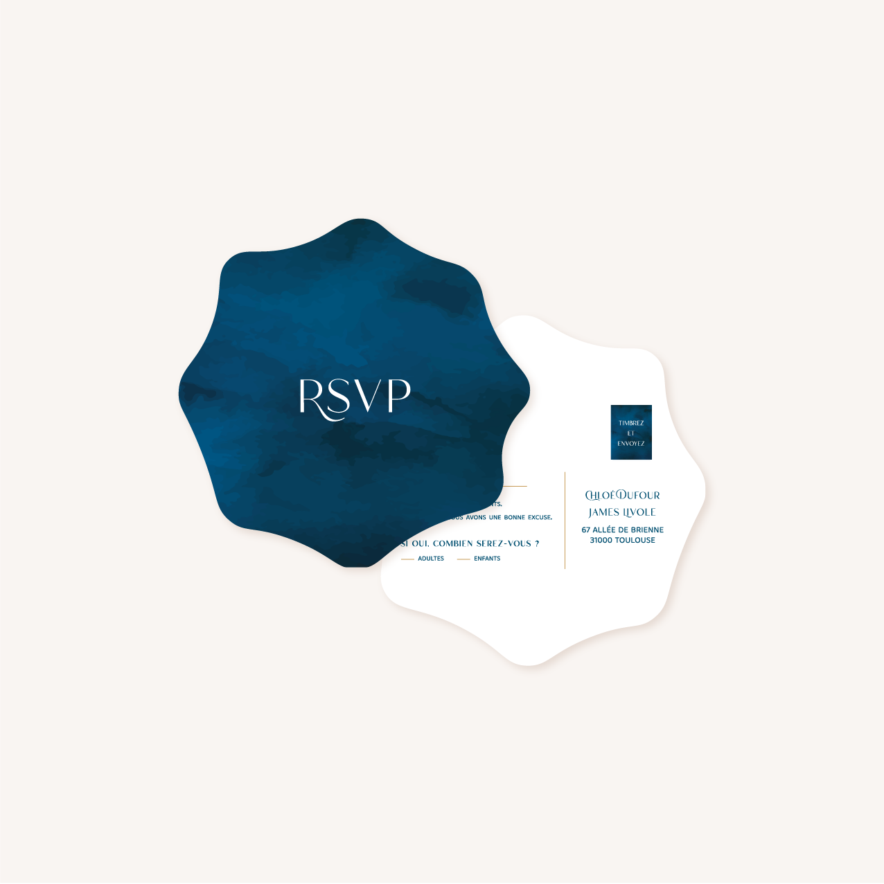 rsvp mariage ocean mer bleu vague original plage