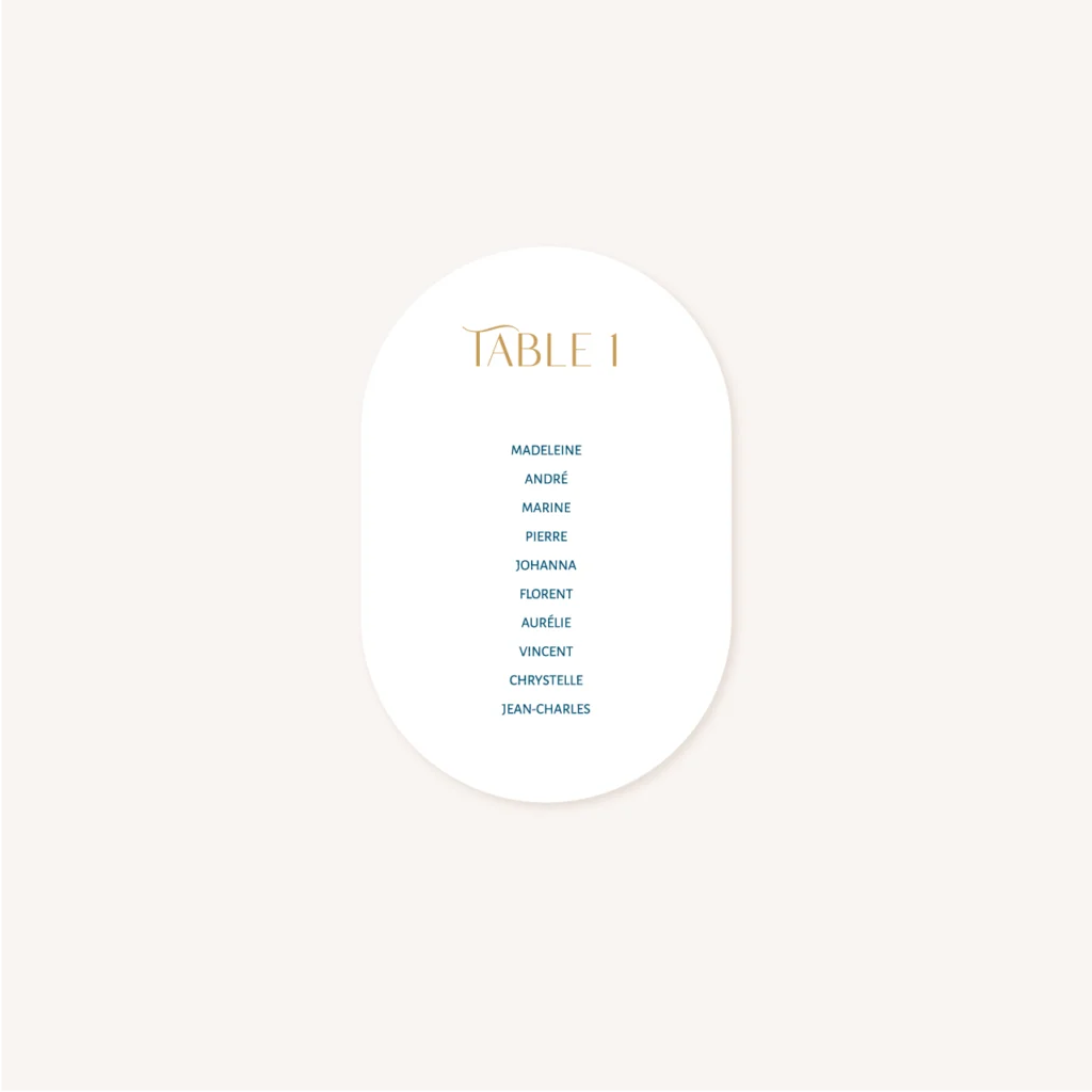 Plan de table océan mariage thème plage mer