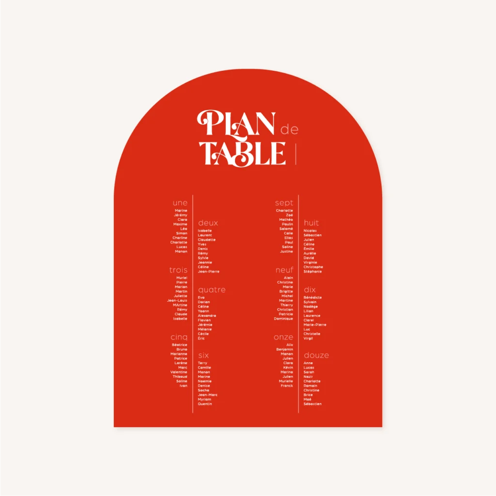 Panneau plan de table mariage thème disco pink rouge rose coloré