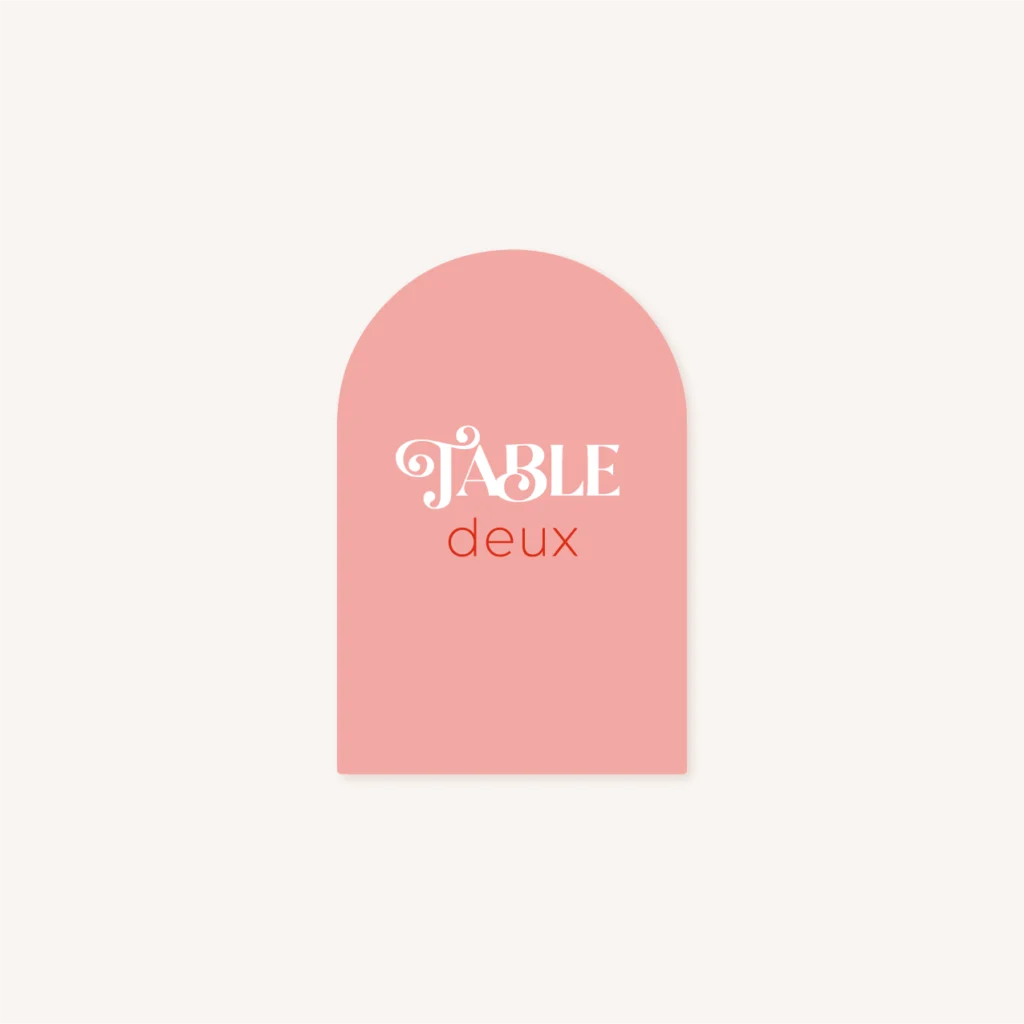 nom de table thème disco pink rouge rose coloré