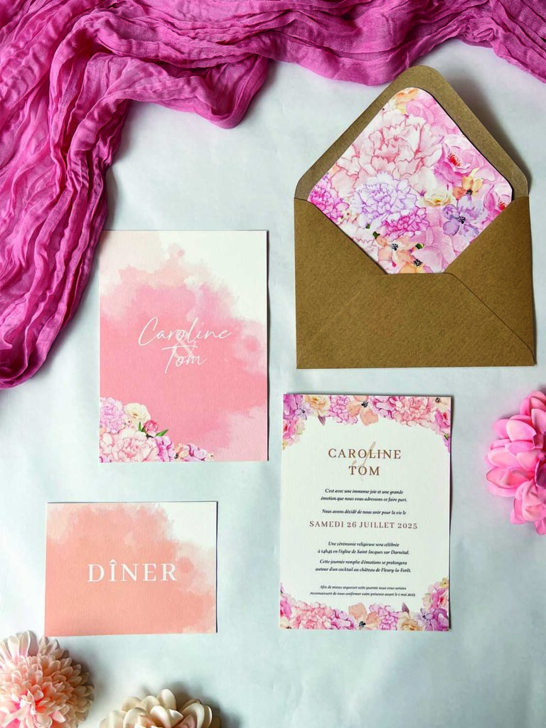 Papeterie de mariage florale