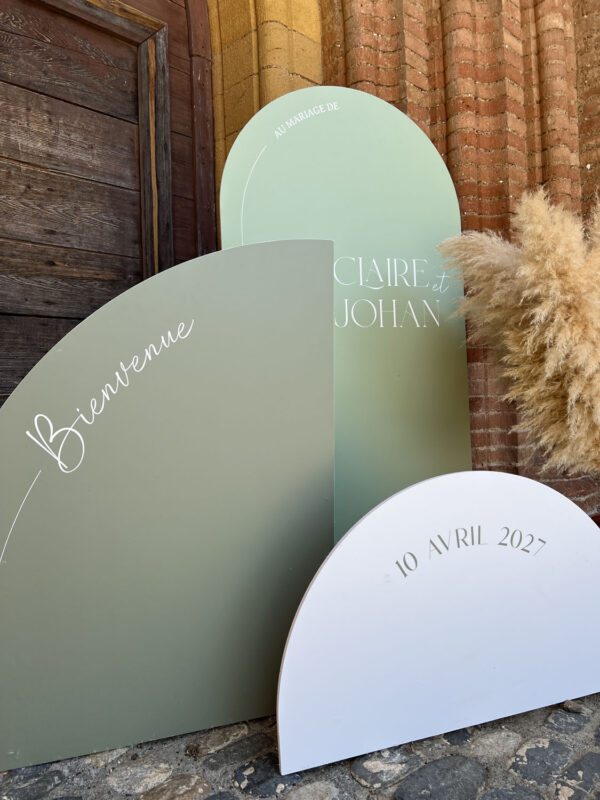 Panneau mariage arche accueil bienvenue