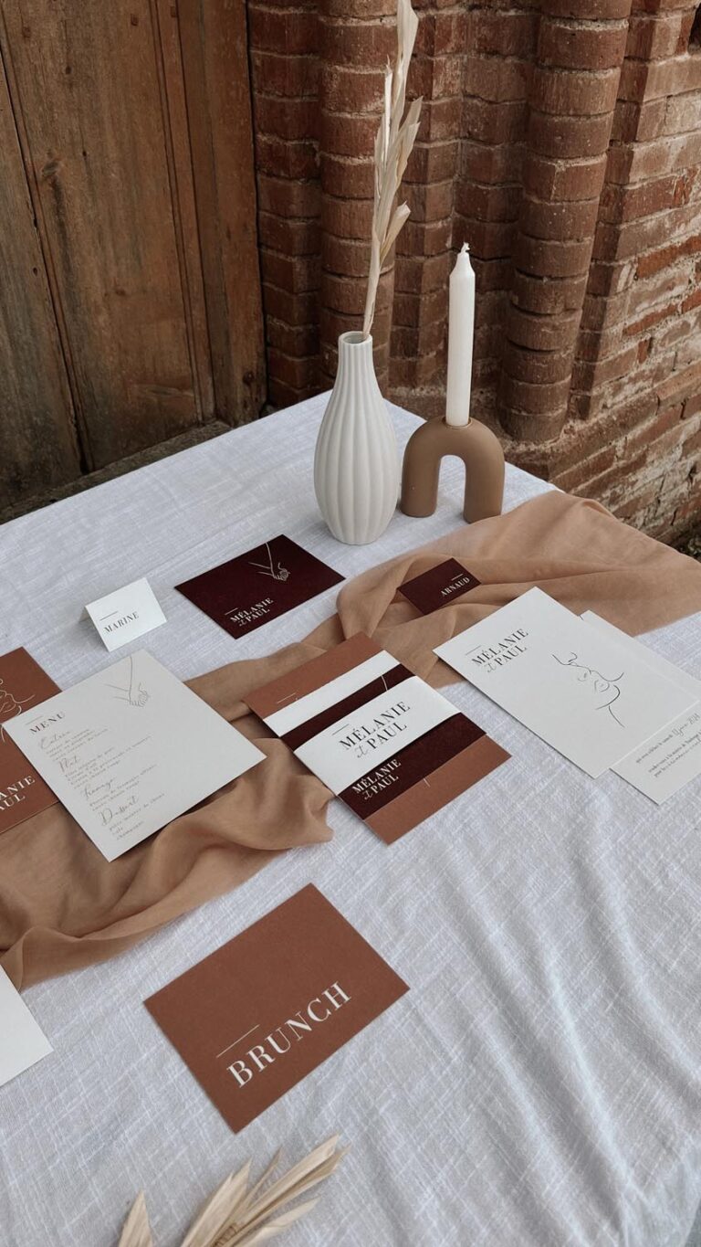 faire-part mariage minimalist one line art