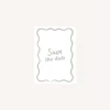 Faire part vert sauge bohème chic forme ondulée design
