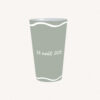Gobelet date bohème chic forme ondulée vert sauge design