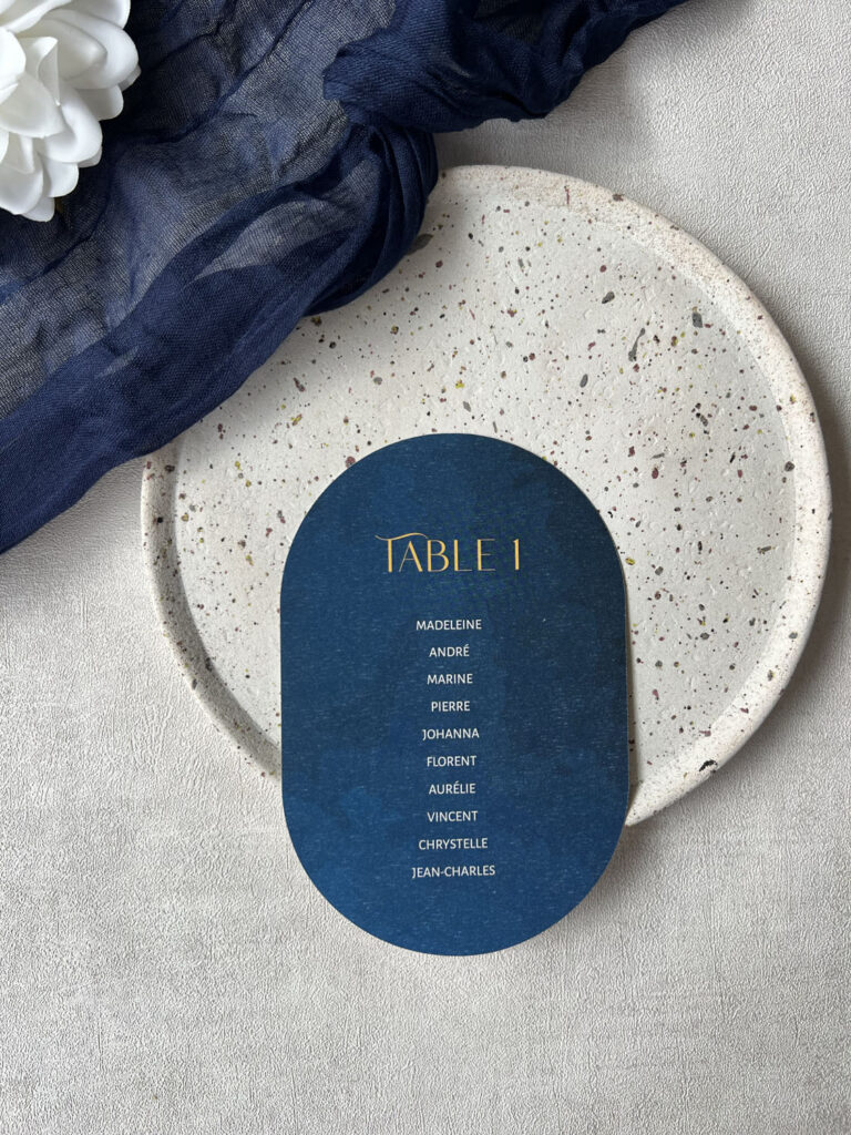 faire-part papeterie mariage ocean mer bleu vague blanc forme