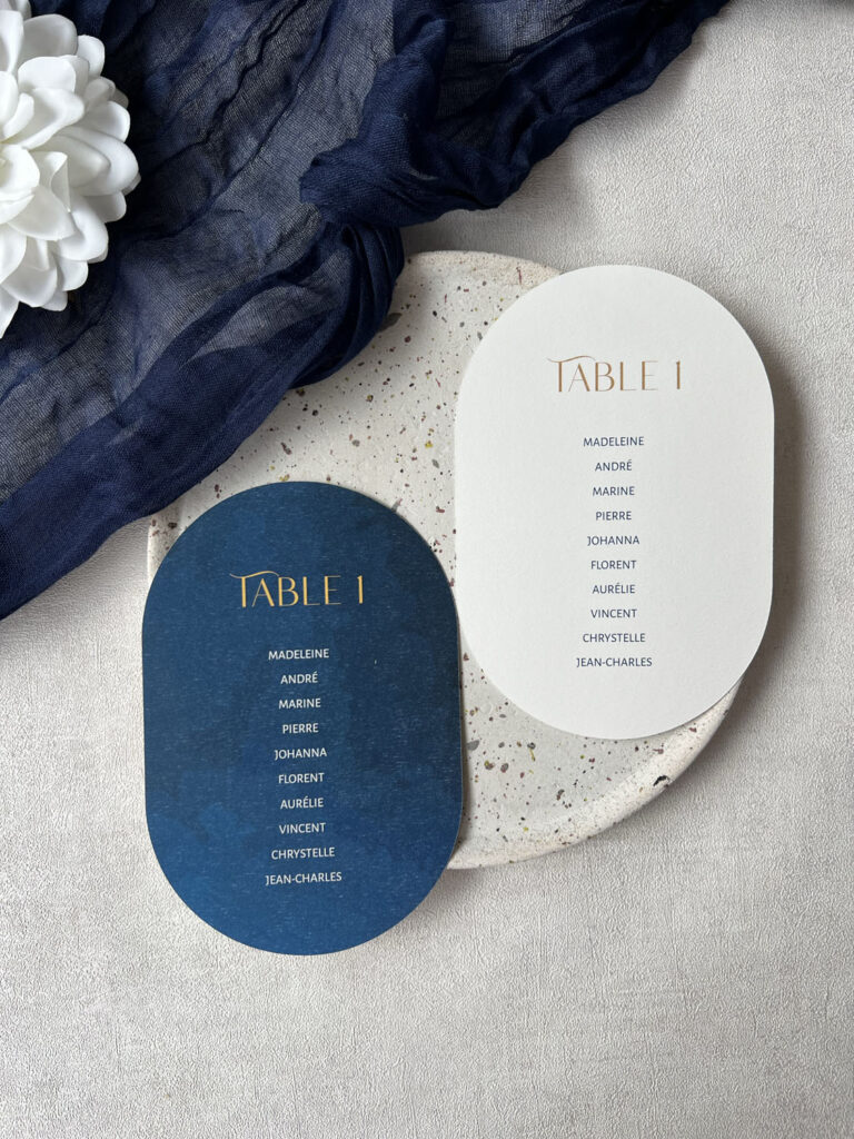faire-part papeterie mariage ocean mer bleu vague blanc forme