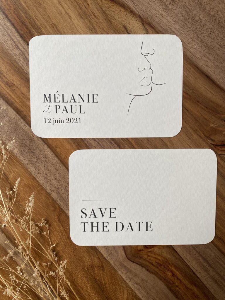 faire-part mariage minimalist one line art